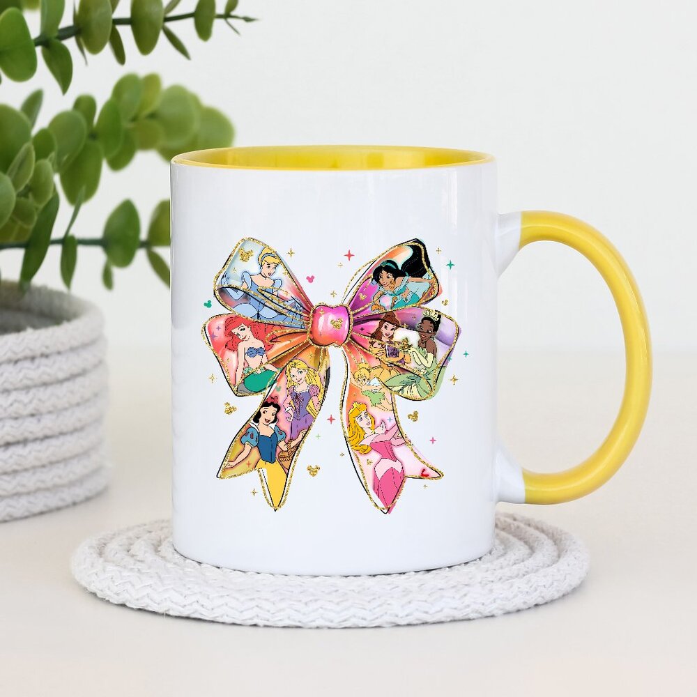 Princess Bow Cup, Custom Name Gift (optional), Girls Mug